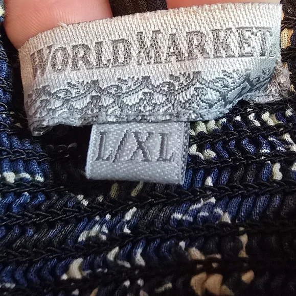 Floral Blue and Gray Skirt - Picture 4 of 4